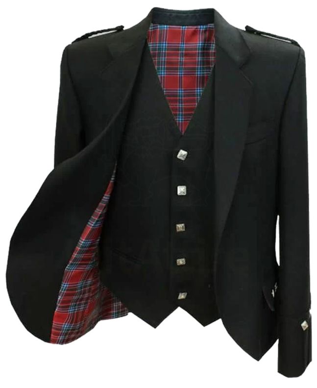 Argyll Kilt Jacket and Vest Lined with Tartan