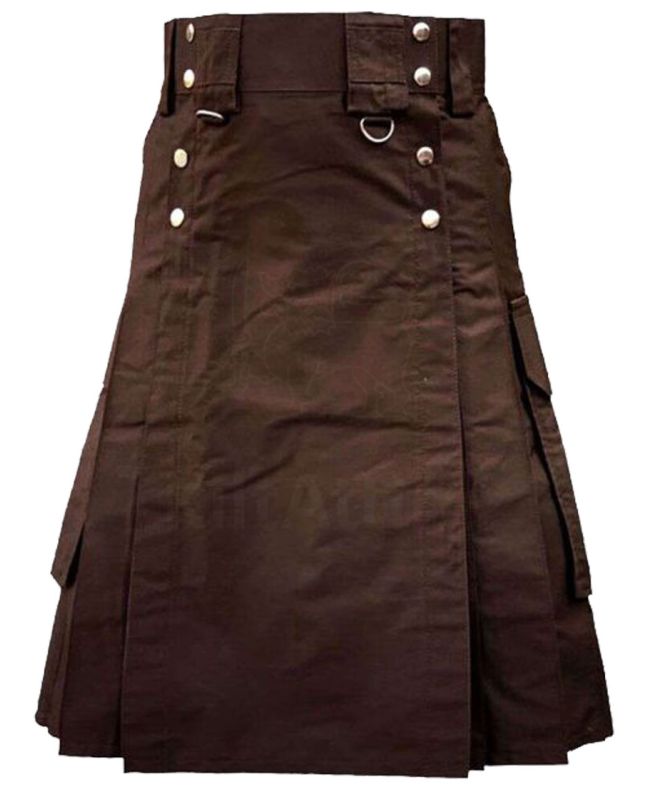 Best Brown Utility Kilt With Cargo Pockets