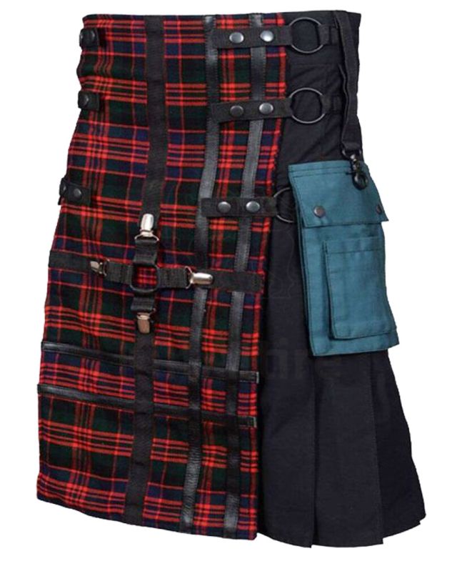Black And Macdonald Hybrid Tartan Utility Kilt