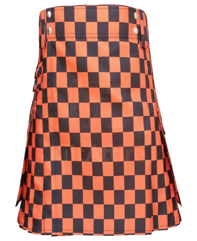 Black and Orange Hybrid Utility Kilt 