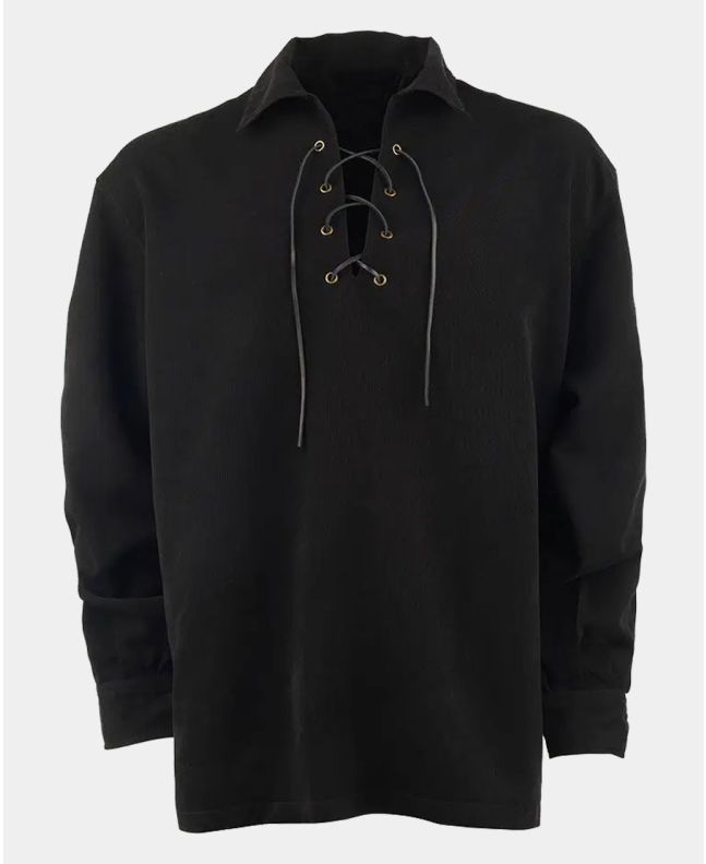 Black Jacobite Ghillie Kilt Shirt