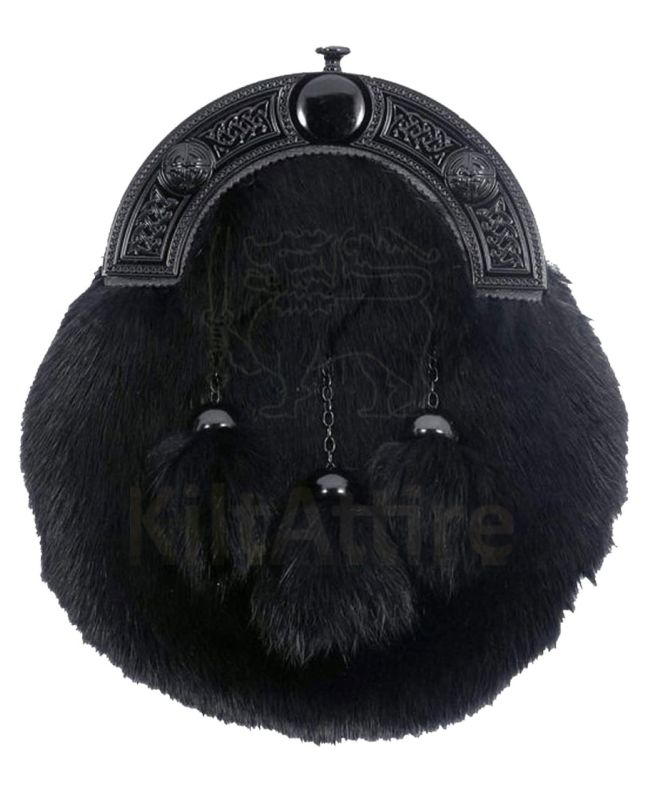 Black Rabbit Fur Dress Sporran 