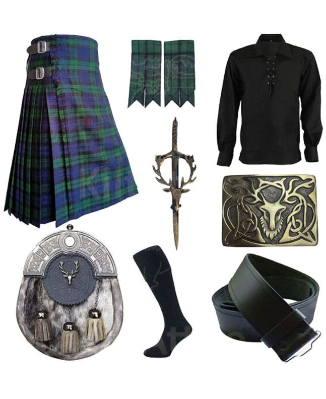 Black Watch Tartan Kilt Set