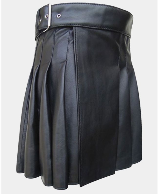 Black Women Leather Kilt