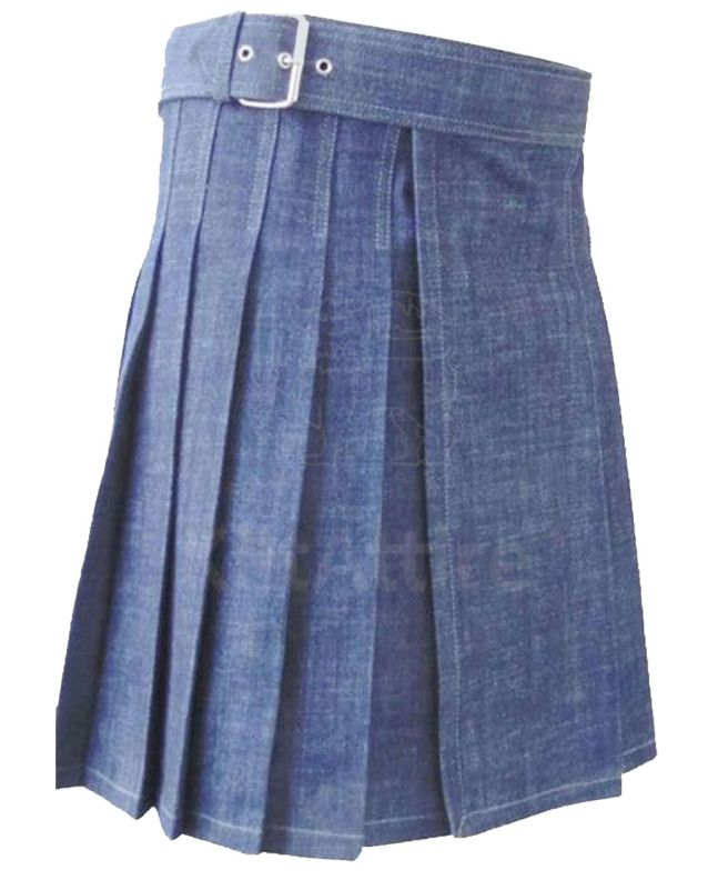 Blue Denim Kilt for Men 