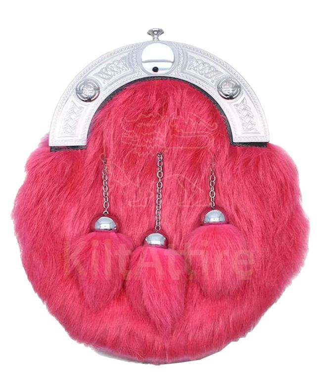 Celtic Knot Pink Rabbit Fur Sporran 