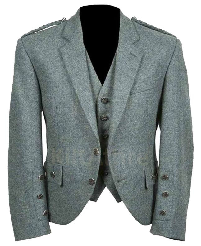 Crail Green Argyll Tweed Kilt Jacket With Waistcoat Set 