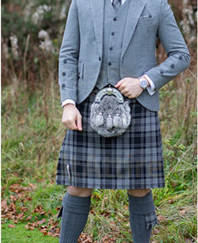 Douglas Grey Modern Tartan Kilt