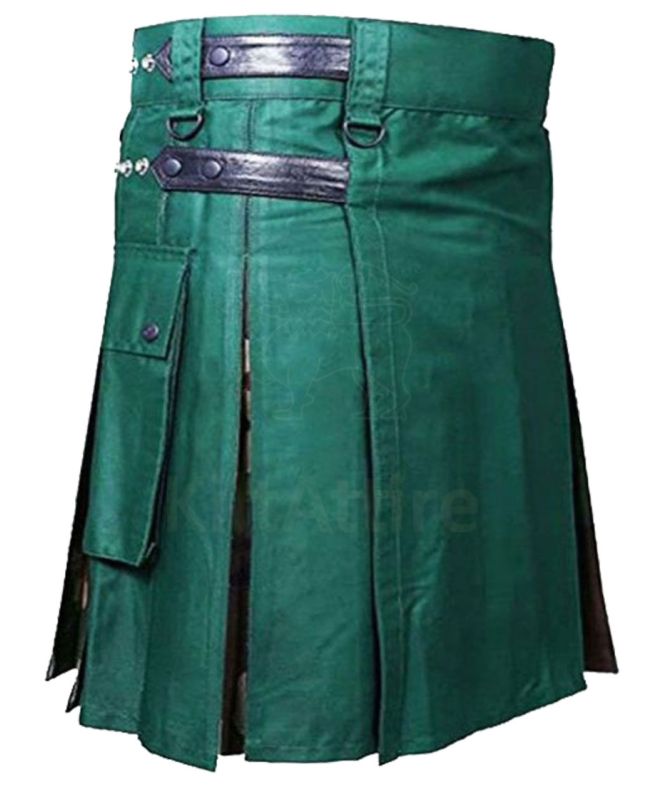 Green And Woodland Camo Hybrid Utility Kilt 
