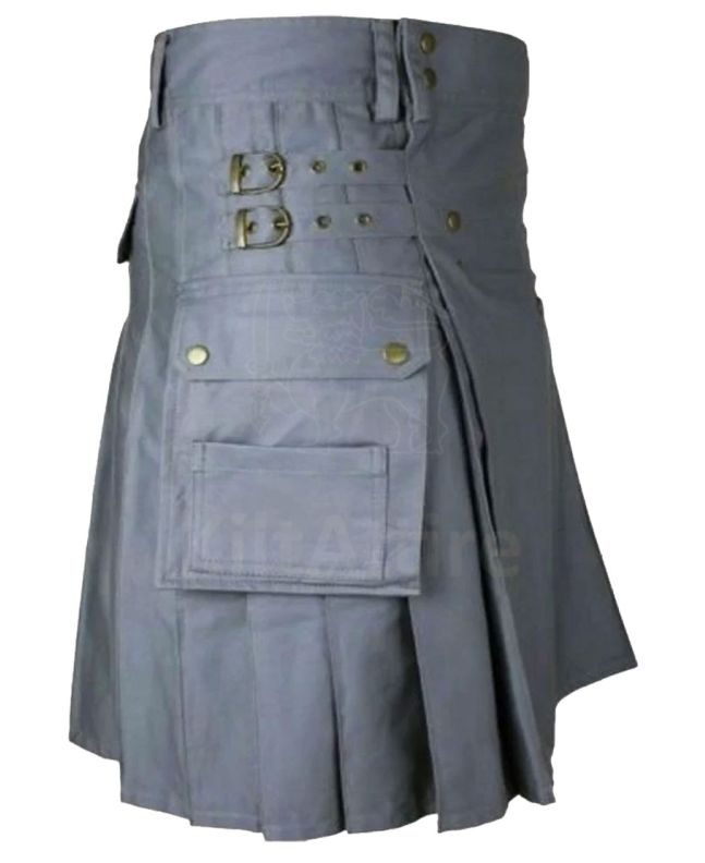 Grey Active Men Utility Kilt