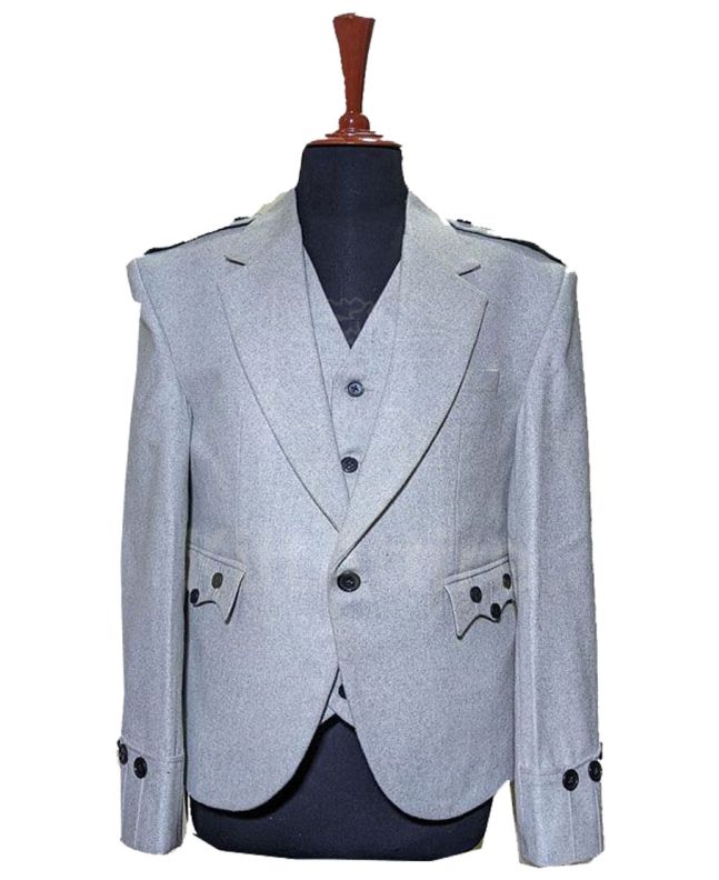 Grey Argyle Kilt Jacket and Vest 