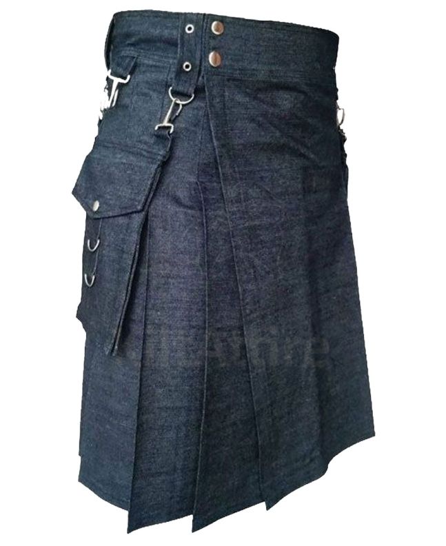 Indigo Blue Denim Kilt 