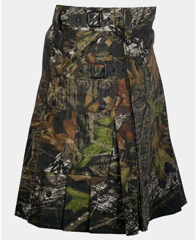 Jungle Camo Utility Kilt with Cargo Pockets Modern Kilt