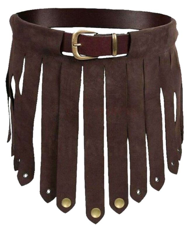 Mens Brown Leather Gladiator Kilt