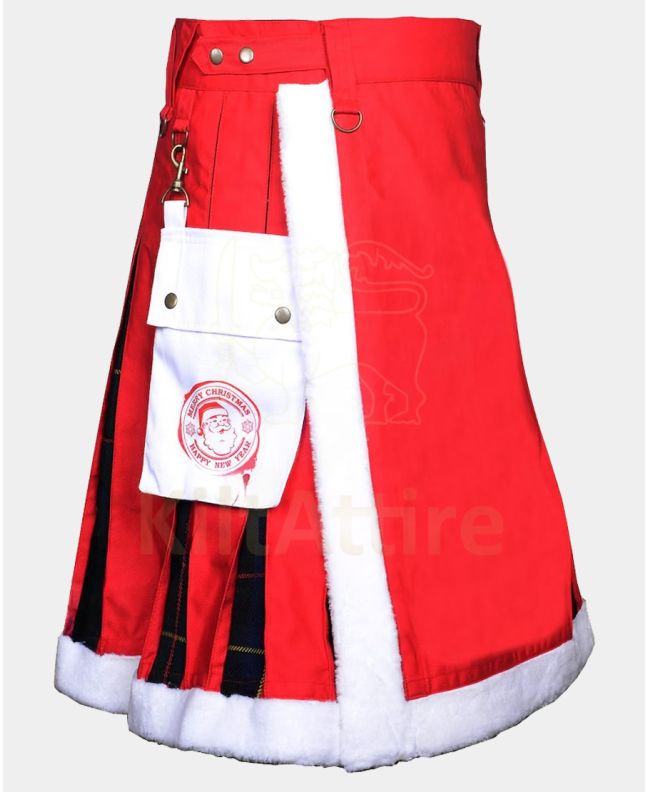 Merry Christmas Red New Year Fur Hybrid Kilt