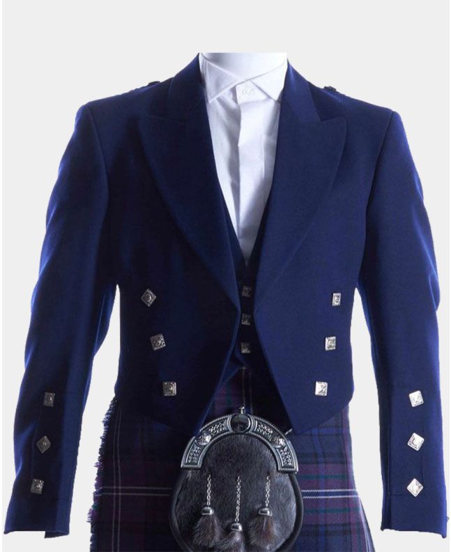 Navy Blue Prince Charlie Jacket and Waistcoat