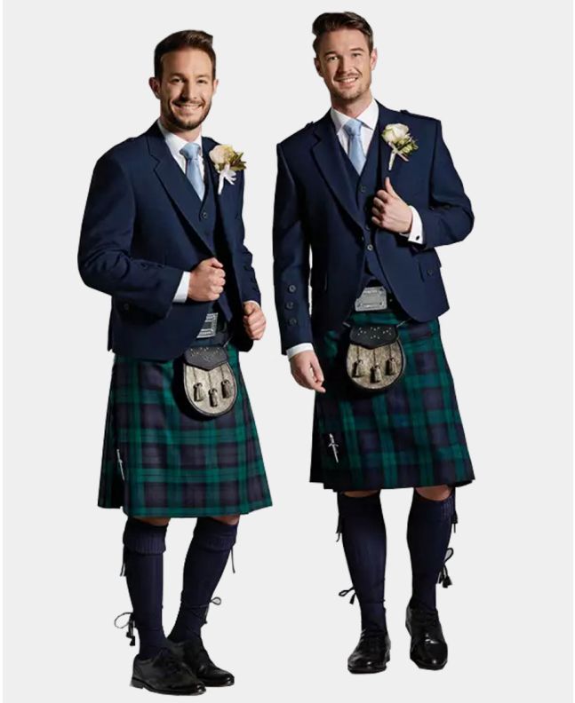 Deluxe Navy Blue Tweed Kilt Outfit