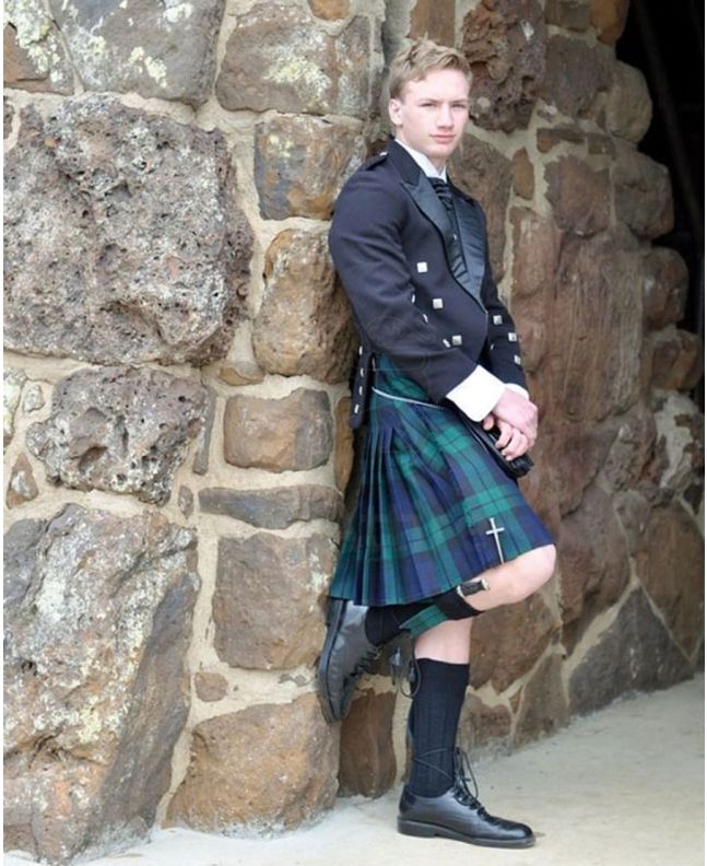 Prince Charlie Black Watch Tartan Kilt Outfit