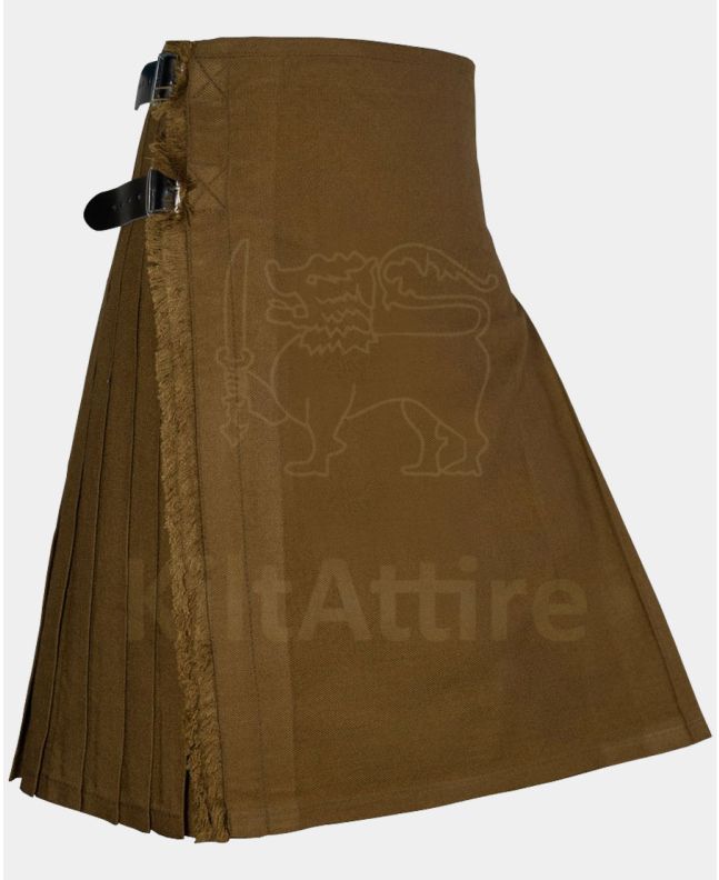 Solid Brown Tartan Kilt
