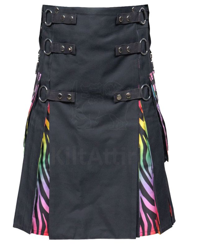 Tiger Striped Pride Rainbow Hybrid Utility Kilt