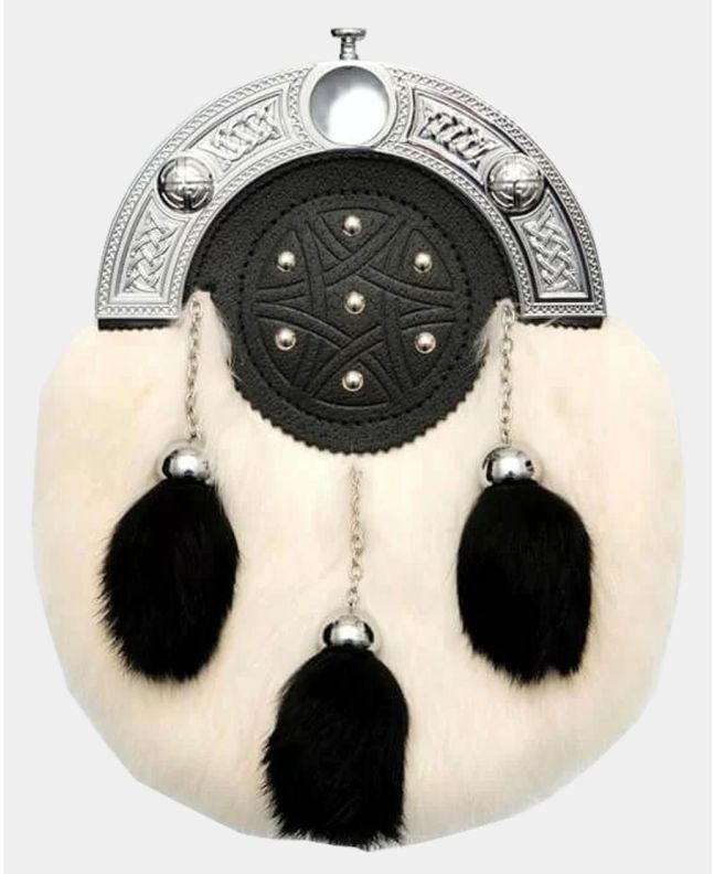 White Rabbit Dress Sporran with Black Tassels