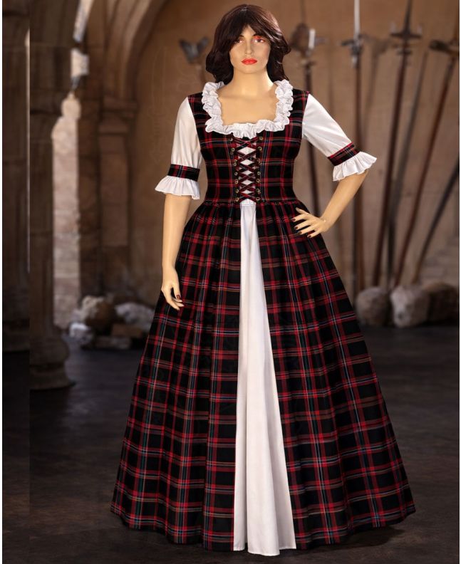 Witches of Scotland Tartan Long Dress for Women