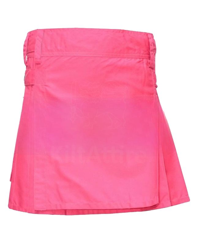 Womens Pink Four Straps Utility Kilt