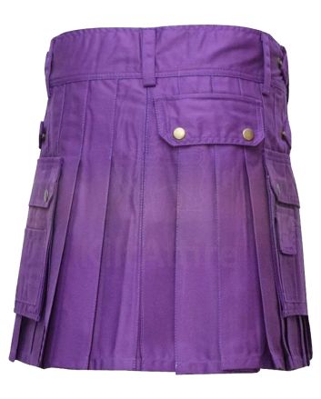 3 Pockets Purple Kilt Utility Kilt