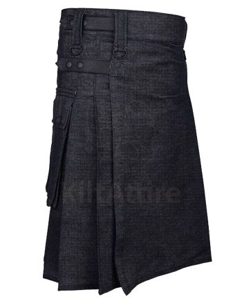 Active Men Denim Utility Kilt Front