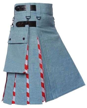 American Flag Denim Hybrid Utility Kilt
