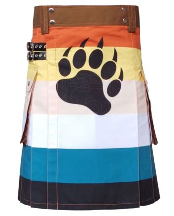 Bear Men Flag Paw Hybrid Utility Kilt