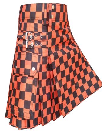 Black and Orange Hybrid Utility Kilt