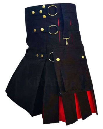 Black And Red Hybrid Utility Kilt