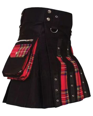 Black Box Plaited Utility Fashion Kilt for Women