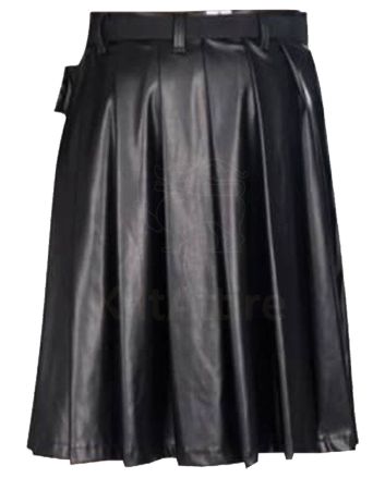 Black Design Scottish Leather Utility Kilt
