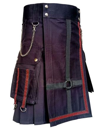 Black Fashion Utility Kilt
