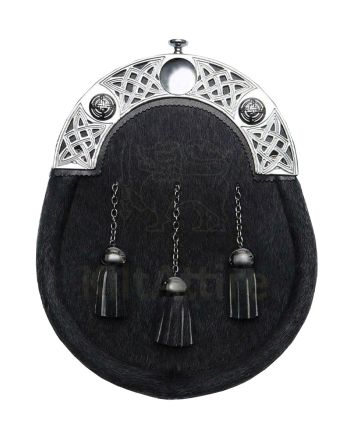 Black Fur Highland Dress Sporran