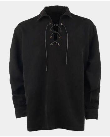 Black Jacobite Ghillie Kilt Shirt
