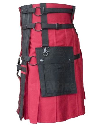 Black & Red Deluxe Hybrid Utility Kilt