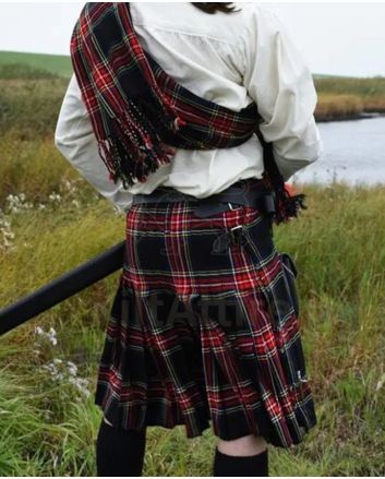 Black Stewart Modern Tartan Kilt 