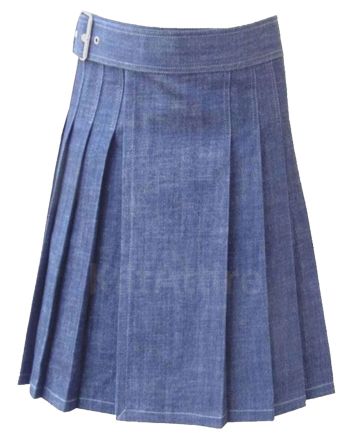 Blue Denim Kilt For Men