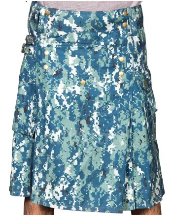 Blue Digital Canvos Tactical Camo Utility Kilt