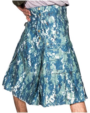 Blue Digital Canvos Tactical Camo Utility Kilt
