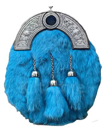 Blue Rabbit Fur Sporran