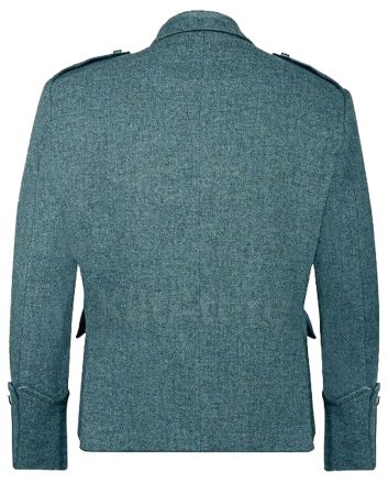 Blue Tweed Argyll Kilt Jacket With 5 Button Vest Front