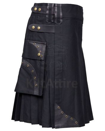 Box Pleated Cargo Utility Kilt