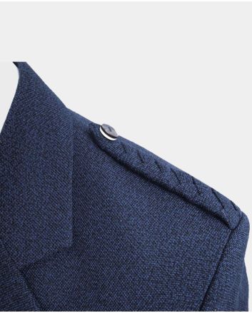 Braemar Blue Wool Tweed Argyle Jacket and Vest 