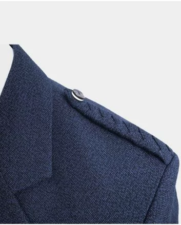 Braemar Blue Wool Tweed Argyle Jacket and Vest 