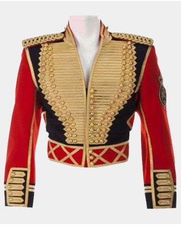 British wool Hussar Jacket,Michael Jackson leave me Alone Military Officer Jacket with gold Braiding