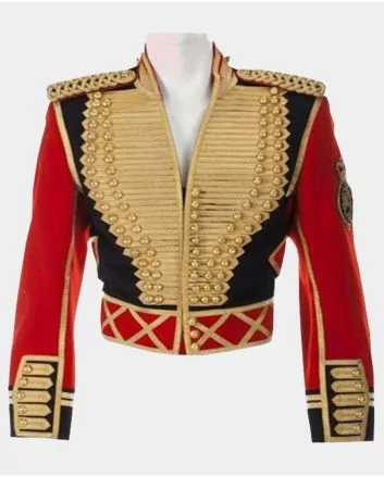 British wool Hussar Jacket,Michael Jackson leave me Alone Military Officer Jacket with gold Braiding